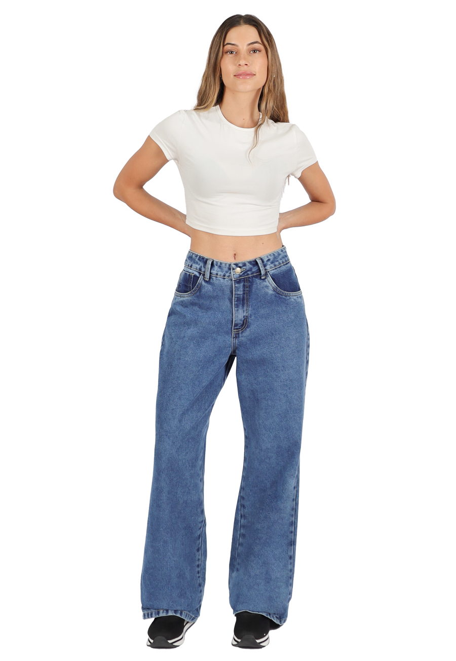 Jeans Bella I Celeste Medio Divino Jeans